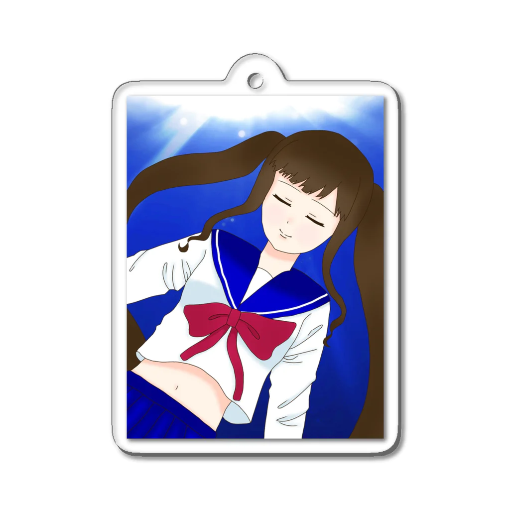 Sunshineの海中の女の子 Acrylic Key Chain