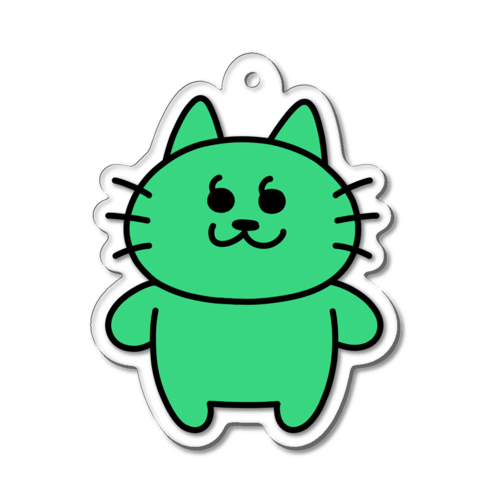 かっこにゃん！のかっこにゃんアクキー（緑） Acrylic Key Chain