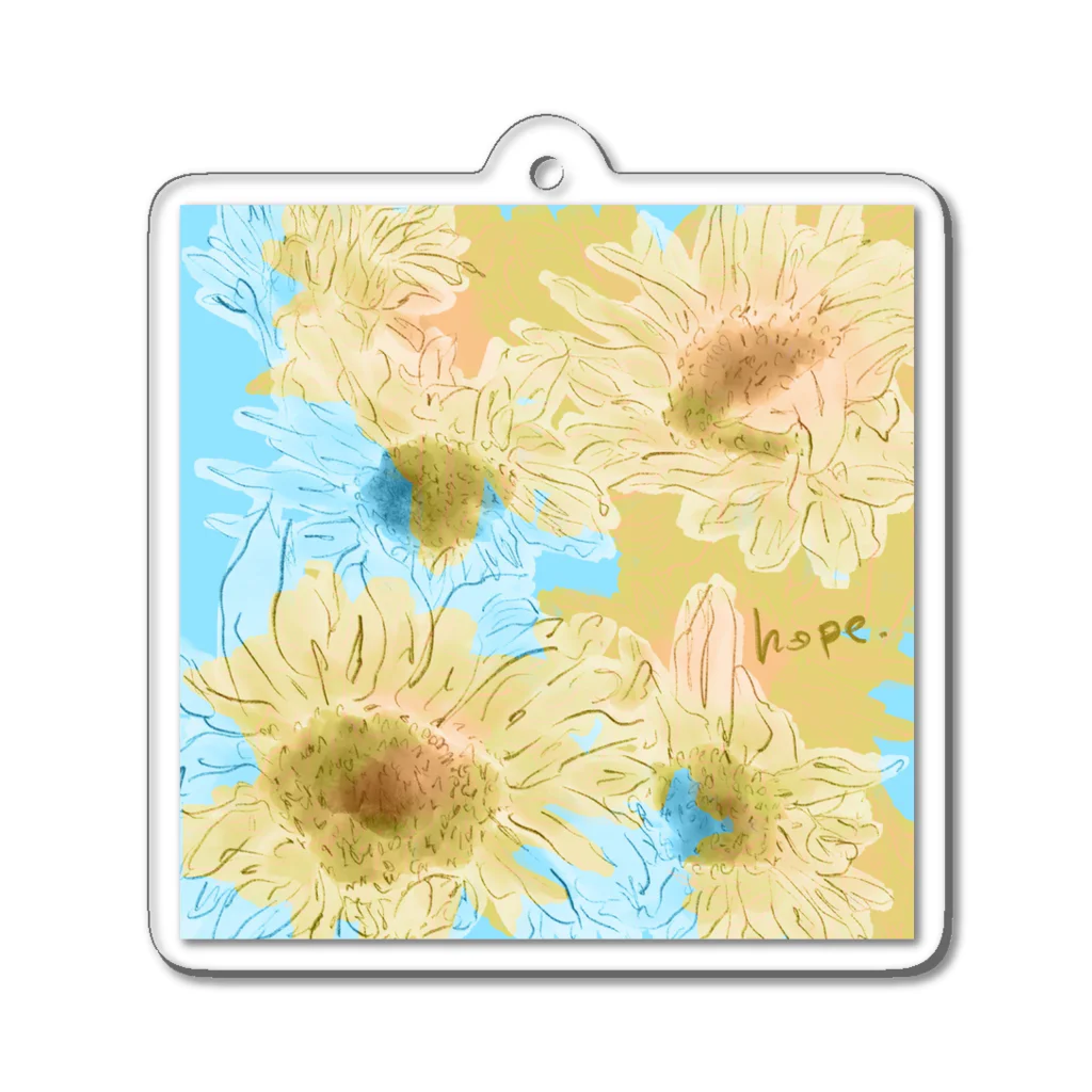 Shoko designの【ウクライナ募金】sunflowers & hope  Acrylic Key Chain