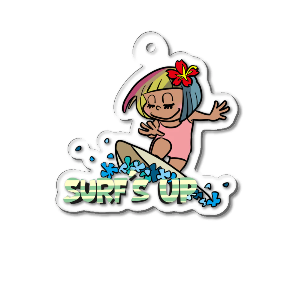 ハワイが大好きな女の子『HENOHENO MAPPY』のHHM.SURFRIDER Acrylic Key Chain