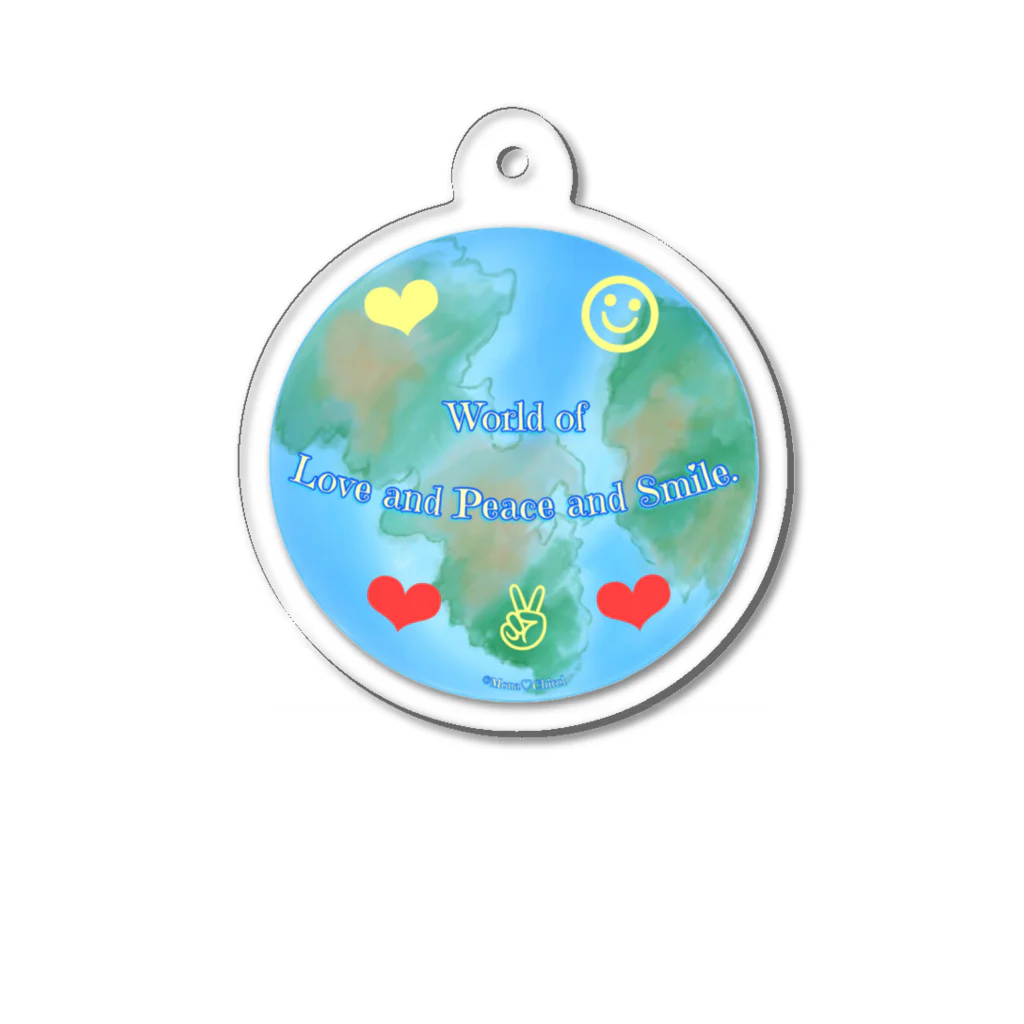 Mona♡ChirolのWorld of Love＆Peace＆SmileーBlueー Acrylic Key Chain