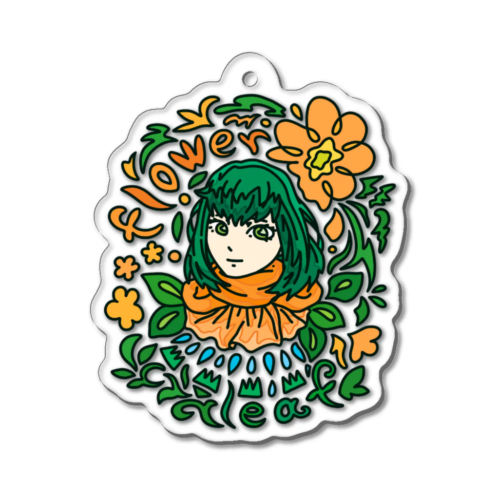 ハナドリカ SUZURI店の花と緑の使い手 Acrylic Key Chain