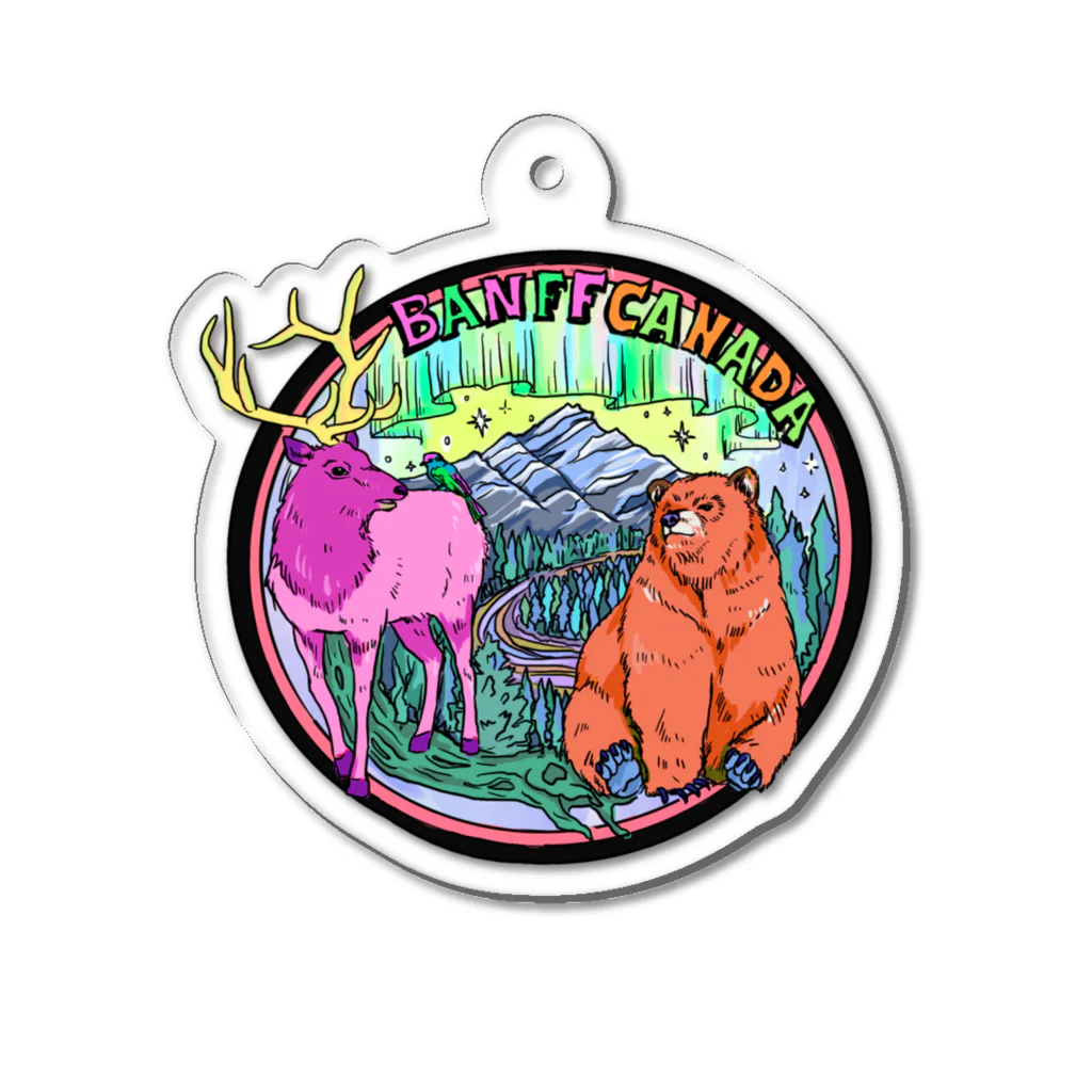 nvivetoのカナダの大自然と動物たち〜Banff Canada〜バンフカナダ〜カラーバージョン Acrylic Key Chain