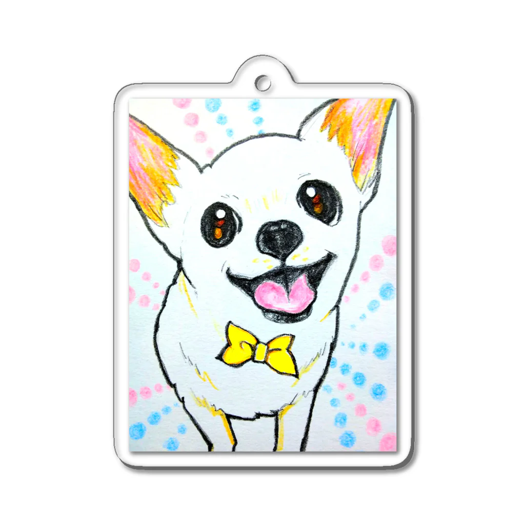 harupink🌸ペット似顔絵illustのイラストわんこ Acrylic Key Chain