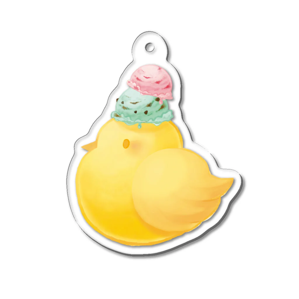 いちこ🍓のお菓子なひよこ・アイス Acrylic Key Chain