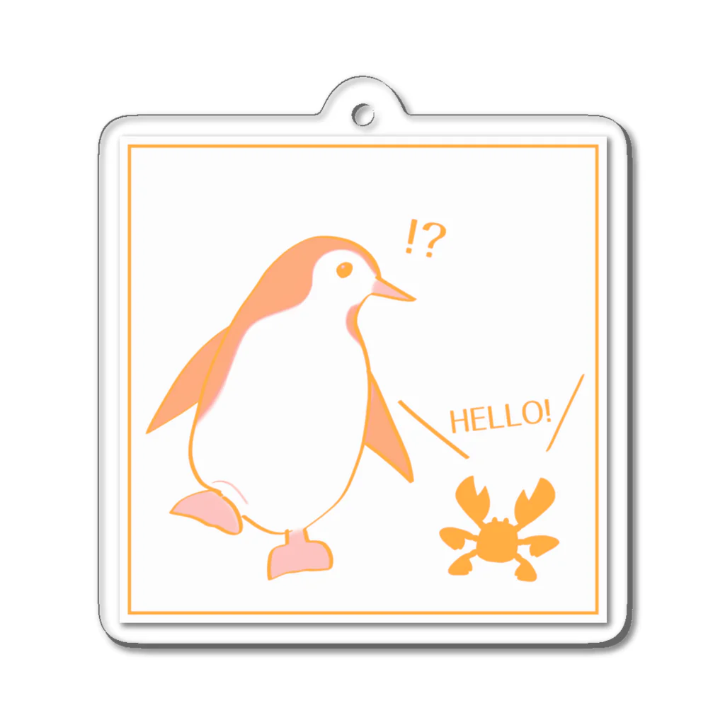 スマイルスタイルのあいさつするカニとペンギン 2 Acrylic Key Chain