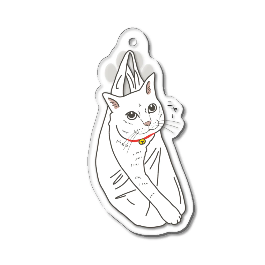 小鳥と映画館のビニール袋に入った猫 Acrylic Key Chain