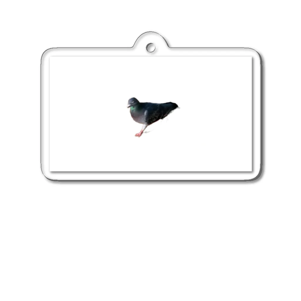 ニコ…🦆の疾走する鳩（背景白） Acrylic Key Chain