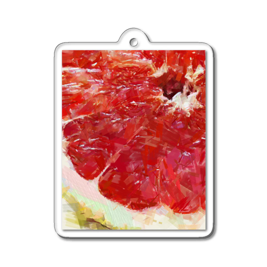 Tabetarinai Storeのpink grapefruit Acrylic Key Chain