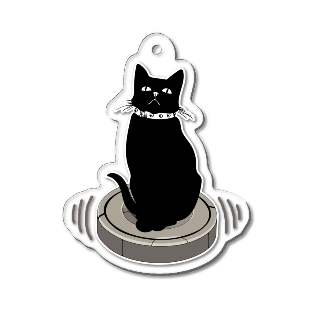 サトオのルンバに乗る黒猫 Acrylic Key Chain