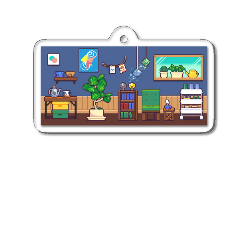 にく、ましましで。の部屋ドット絵 Acrylic Key Chain