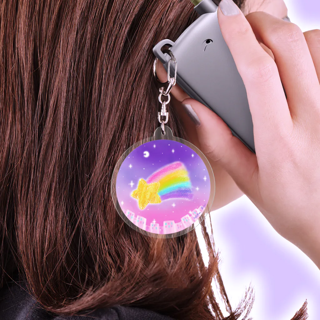 前田悠花｜イラストレーターの★流れ星★ Acrylic Key Chain