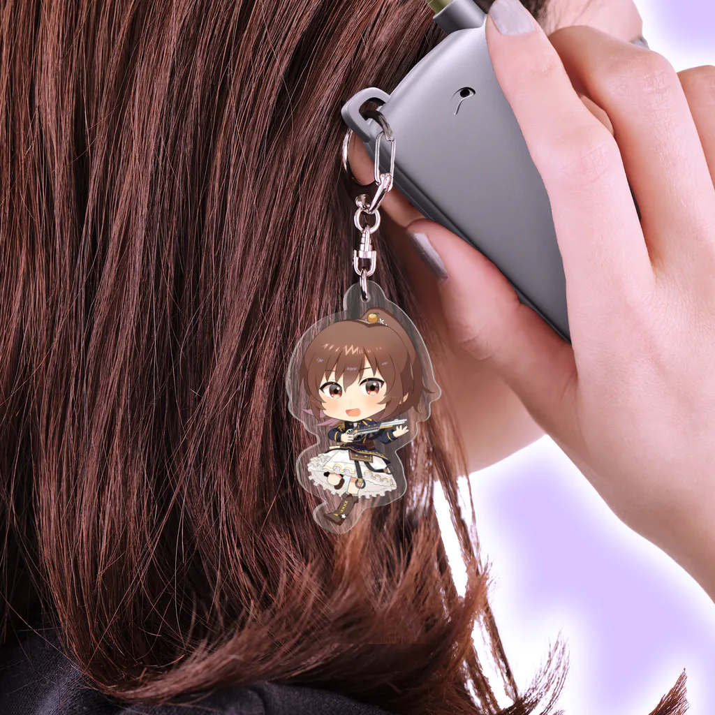 宇谷柚希ショップのミニキャラ（笑顔） Acrylic Key Chain