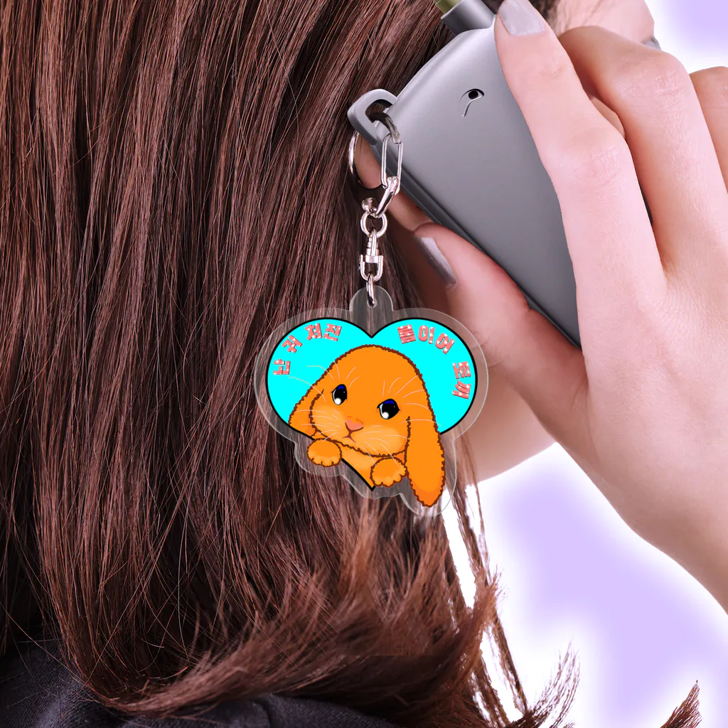 LalaHangeulのロップイヤーラビット(롭이어토끼)　韓国語バージョン Acrylic Key Chain