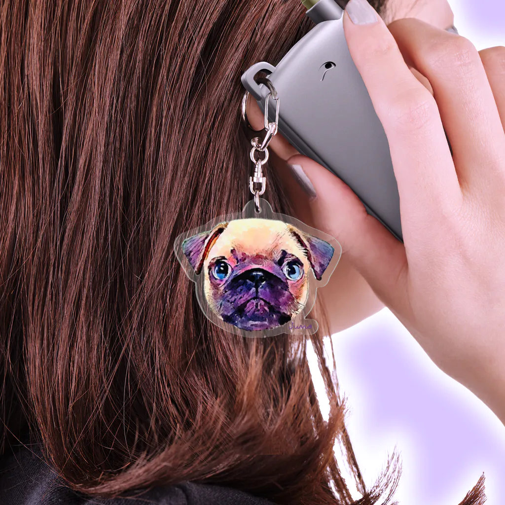 ジュノの秘密のアトリエのパグ／Juno Acrylic Key Chain
