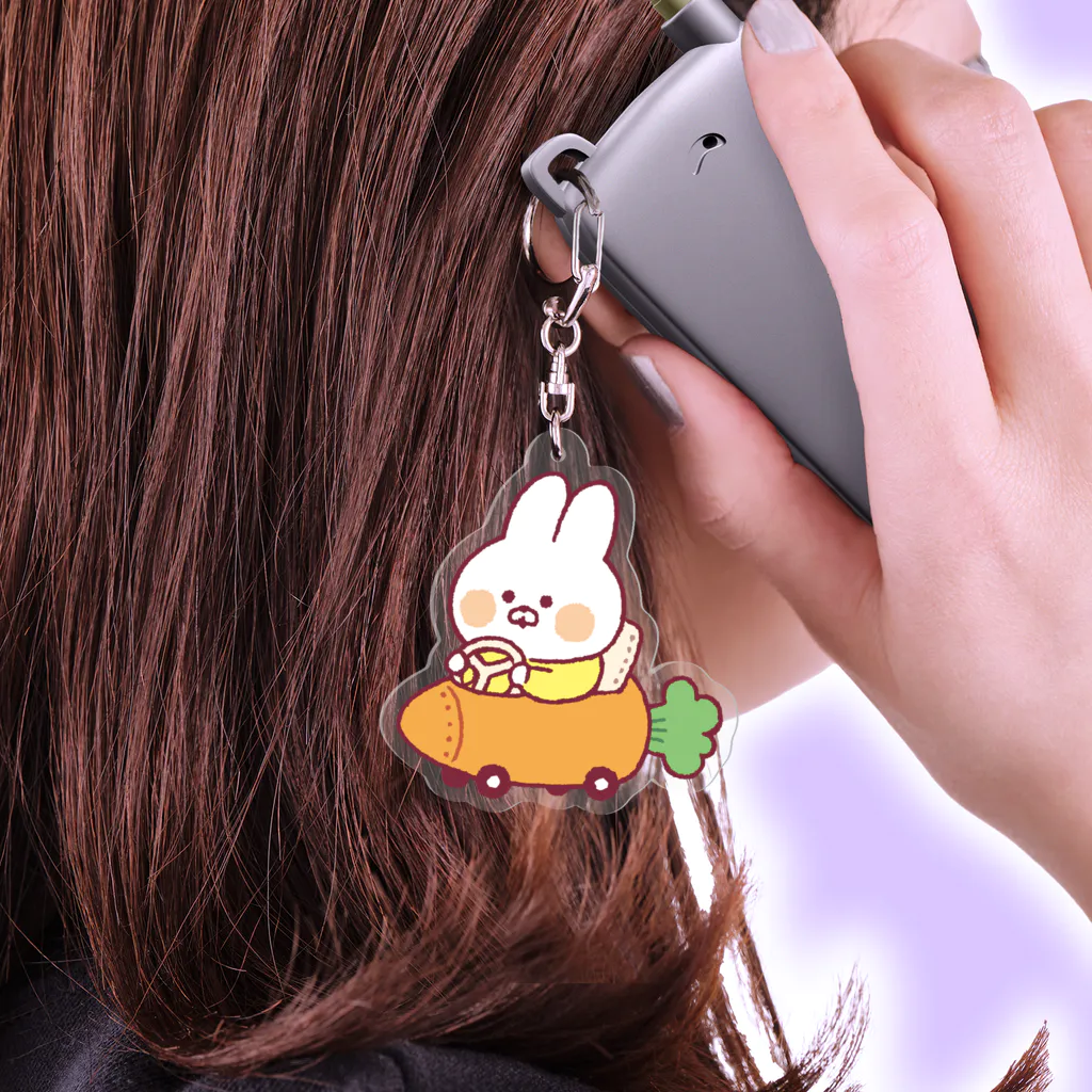 うさぎのムーちゃん(ニンジンカー) / mindwaveincのアクリル うさぎのムーちゃん(ニンジンカー) / mindwaveincのアクリル