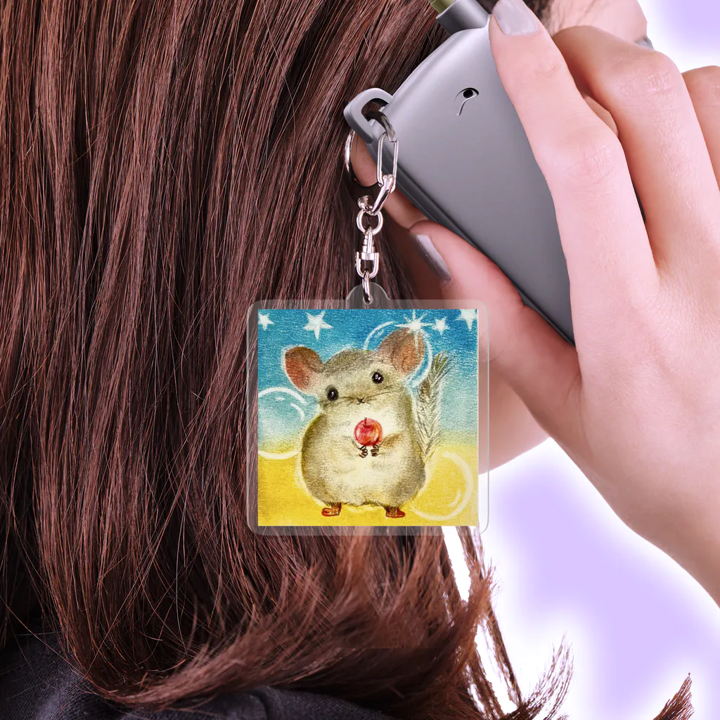 kibinojyoのチンチラ黍之丞パステル調バージョン Acrylic Key Chain