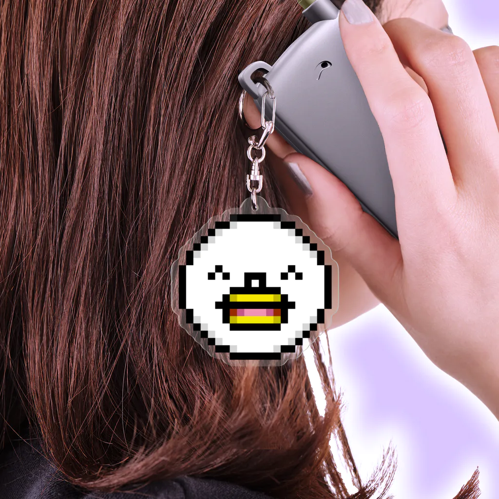 PITTEN PRODUCTSのPIXEL_FACE_04(SMILE) Acrylic Key Chain