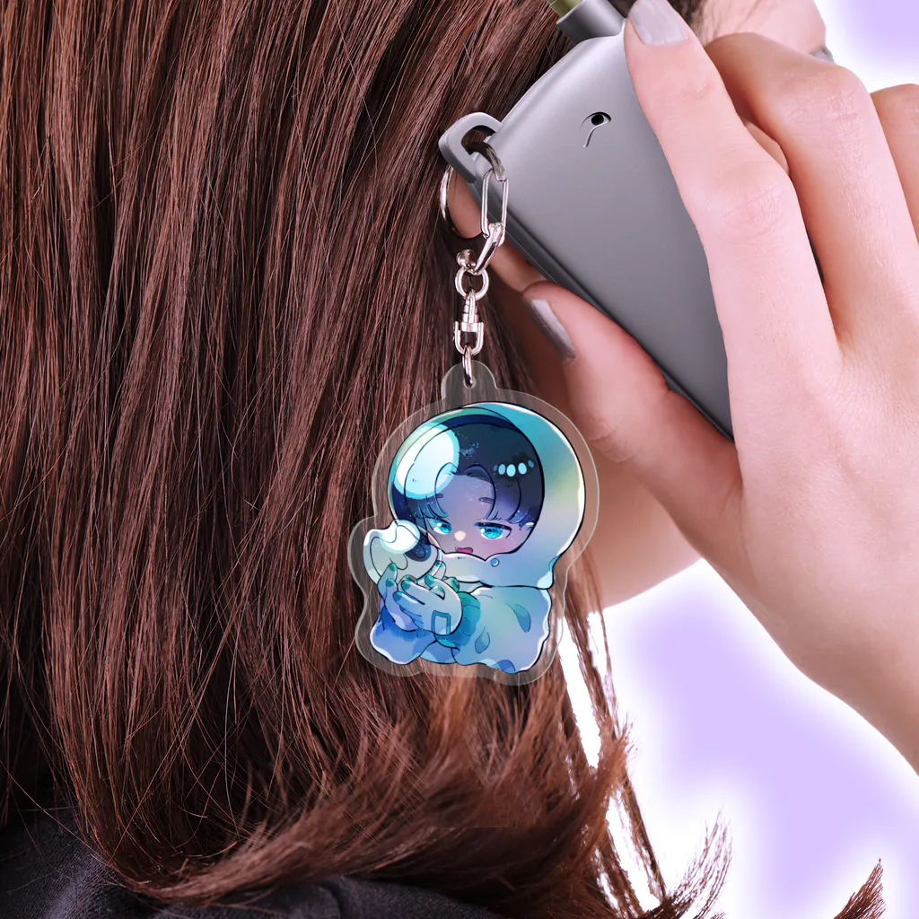 てきとのグッズ展の宇宙でも相棒と一緒！アクリルキーホルダー 背景なしver. Acrylic Key Chain