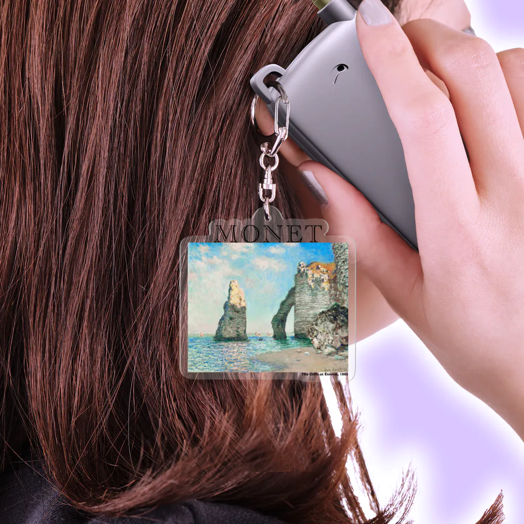 MUGEN ARTのモネ　エトルタの断崖  Claude Monet Acrylic Key Chain