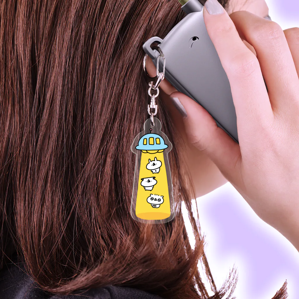 うさぎ帝国SUZURIショップのアブダクション Acrylic Key Chain