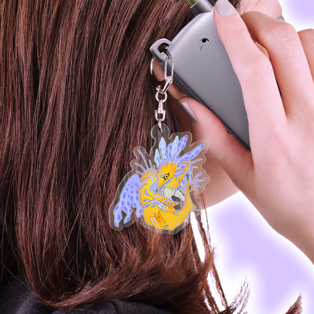 menrui_alphaのリーフィードラゴンちゃん Acrylic Key Chain