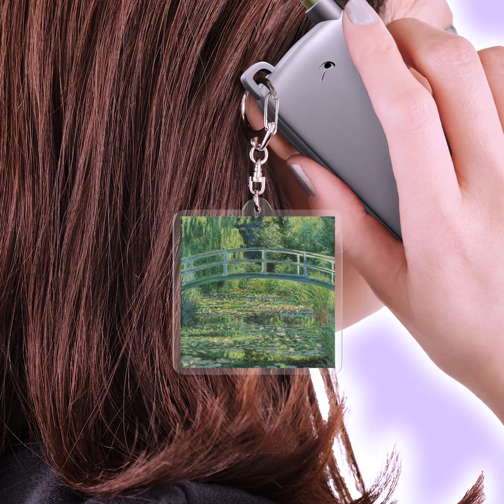世界美術商店の睡蓮の池と日本の橋 / Water Lilies and Japanese Bridge Acrylic Key Chain