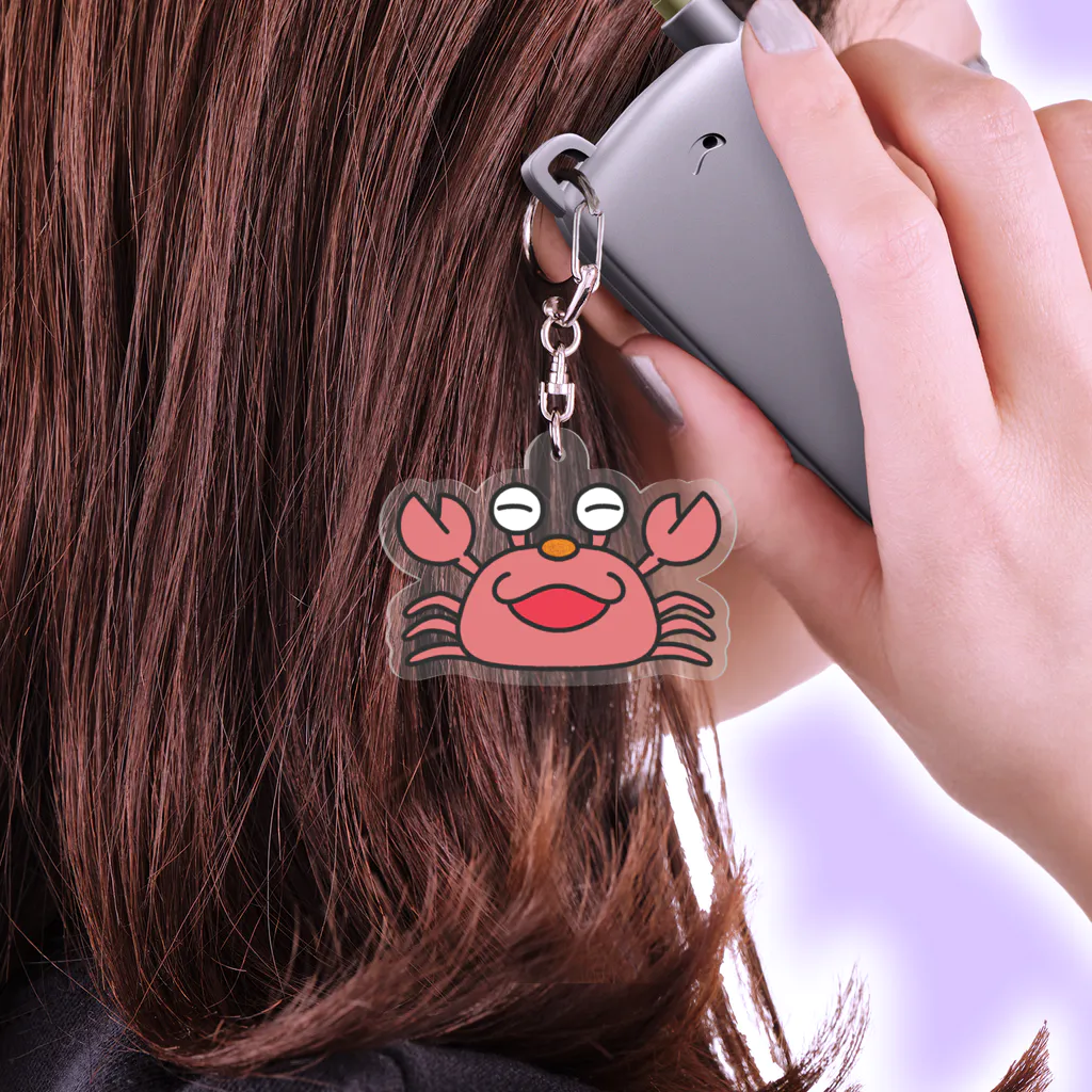 ワスイーツタウンのかにせんべいくん Acrylic Key Chain