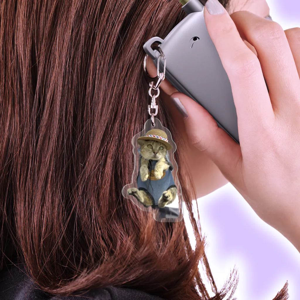 maruzunekoLIFE-suzupapa-の麦わら帽子すずちゃんアクリルキー Acrylic Key Chain