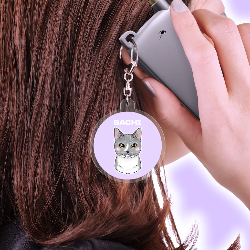 fuku-blackcatのさち Acrylic Key Chain