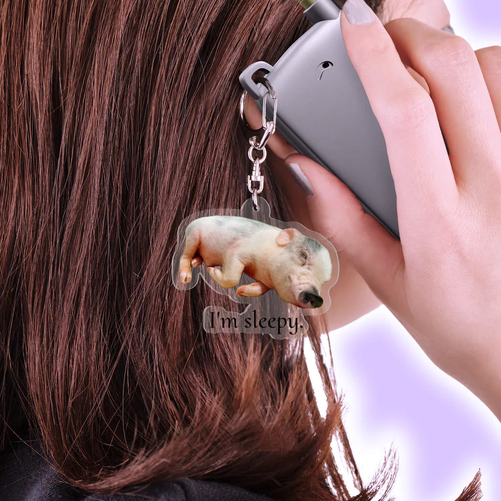 マイクロブタのまっはくんのI'm sleepy. Acrylic Key Chain