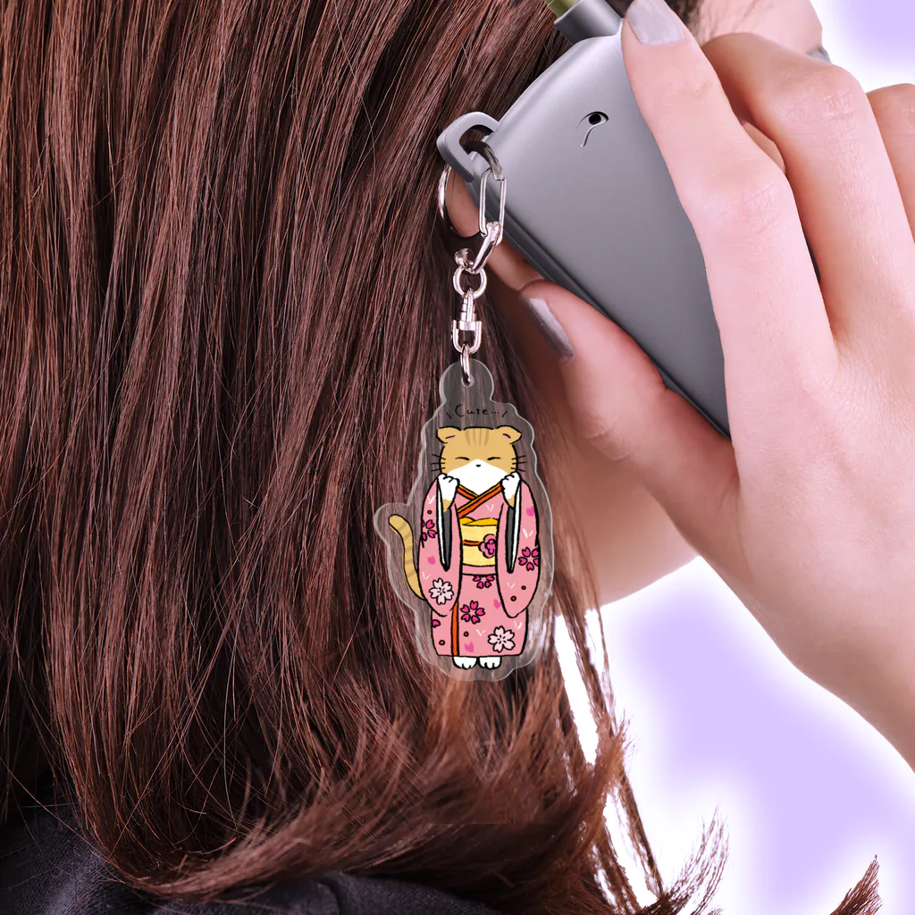 キモノネコの【キモノネコ】もえりちゃん Acrylic Key Chain