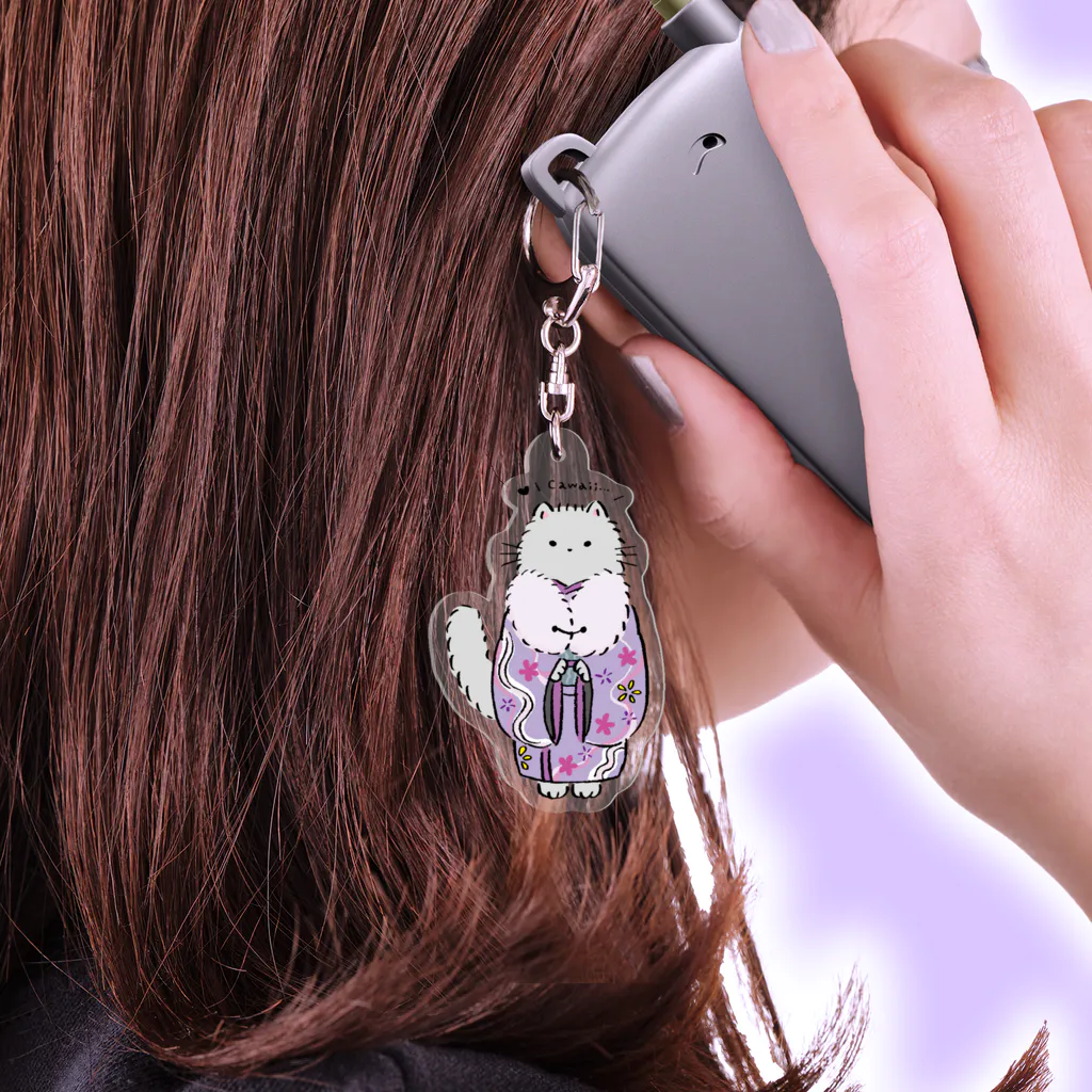 キモノネコの【キモノネコ】つむぎちゃん Acrylic Key Chain