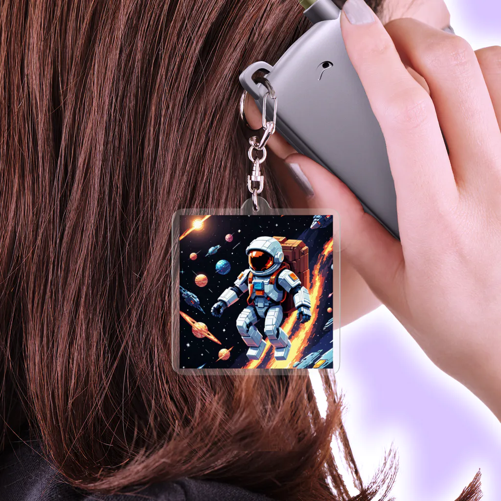 kawadai_の宇宙を旅している勇者 Acrylic Key Chain