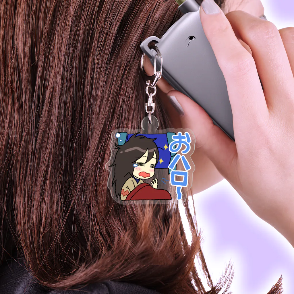 超水道のghostpiaいろいろスタンプ - おハロ〜 Acrylic Key Chain