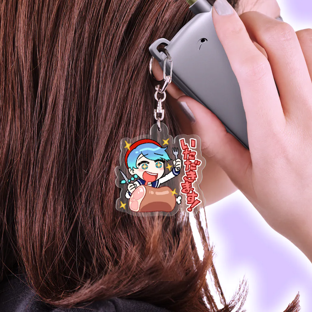 超水道のghostpiaいろいろスタンプ - いただきます！ Acrylic Key Chain