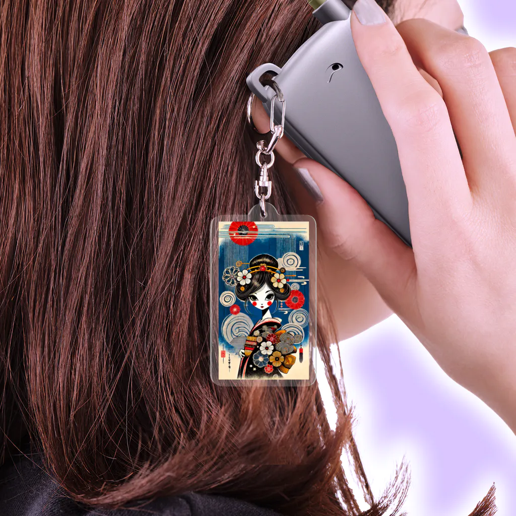 nomuranの日本髪の女 Acrylic Key Chain