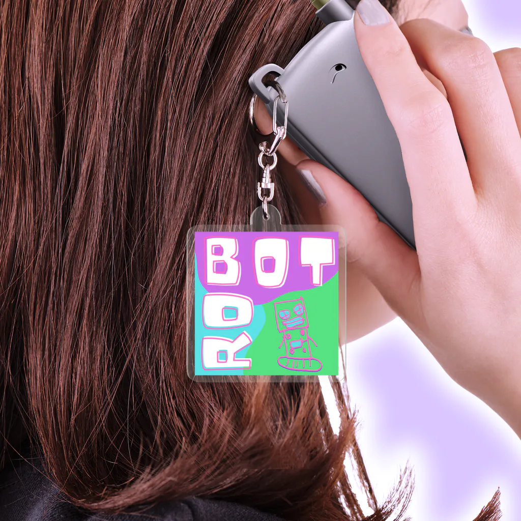 design labのBOT BOY - Pink Pop Edition Acrylic Key Chain