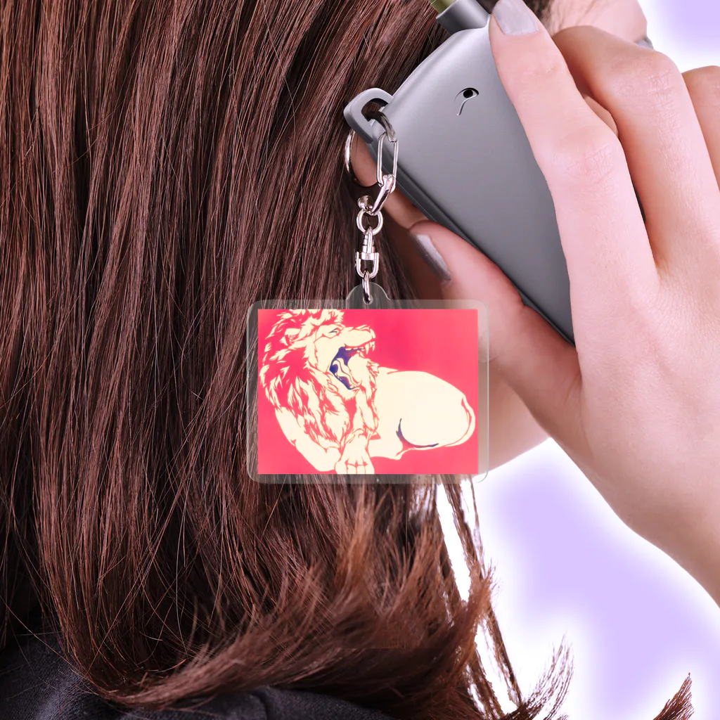 DESIGN Vivian U.のライオンのナッツ（pink） Acrylic Key Chain