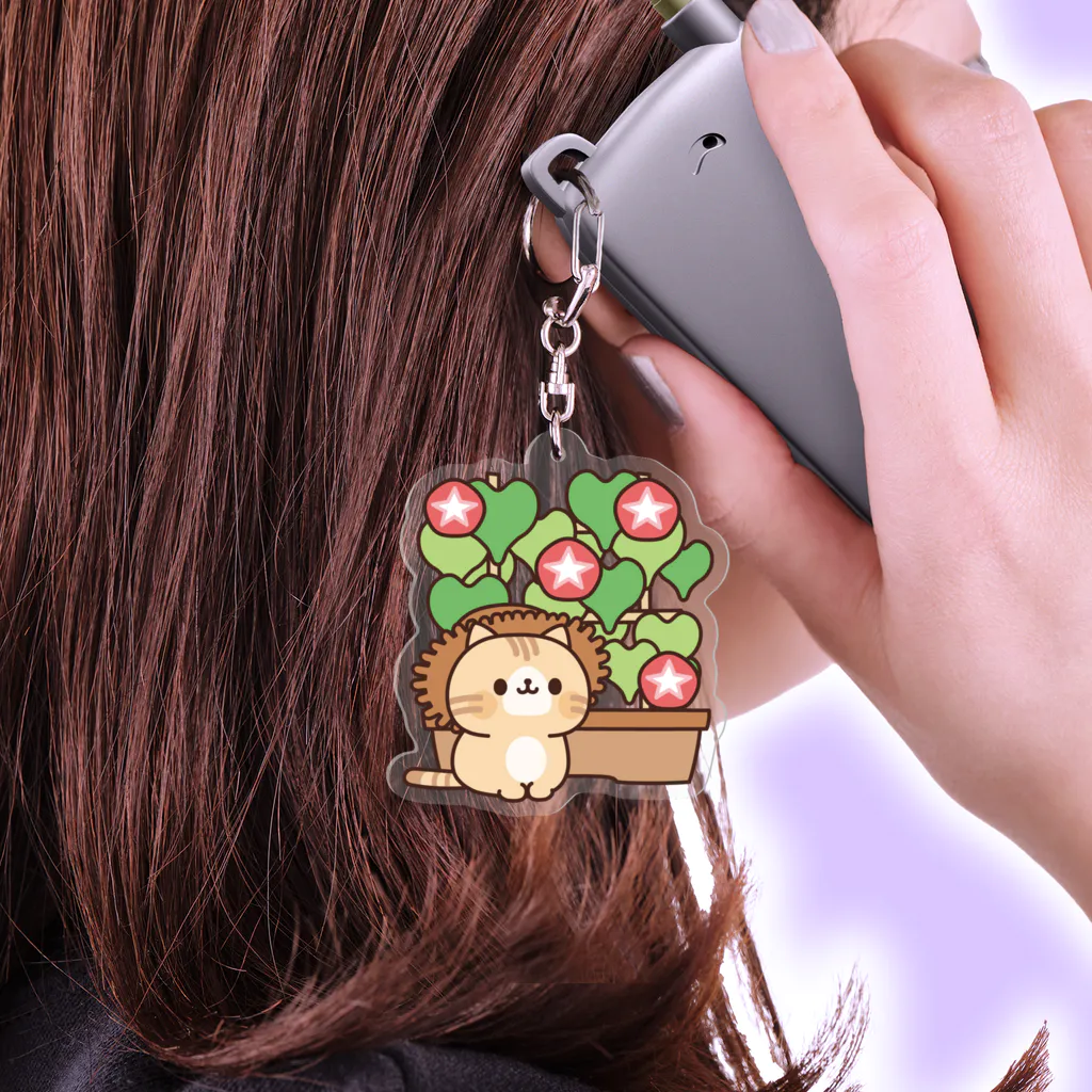 DECORのネコがいっぱい/あさがおver. Acrylic Key Chain
