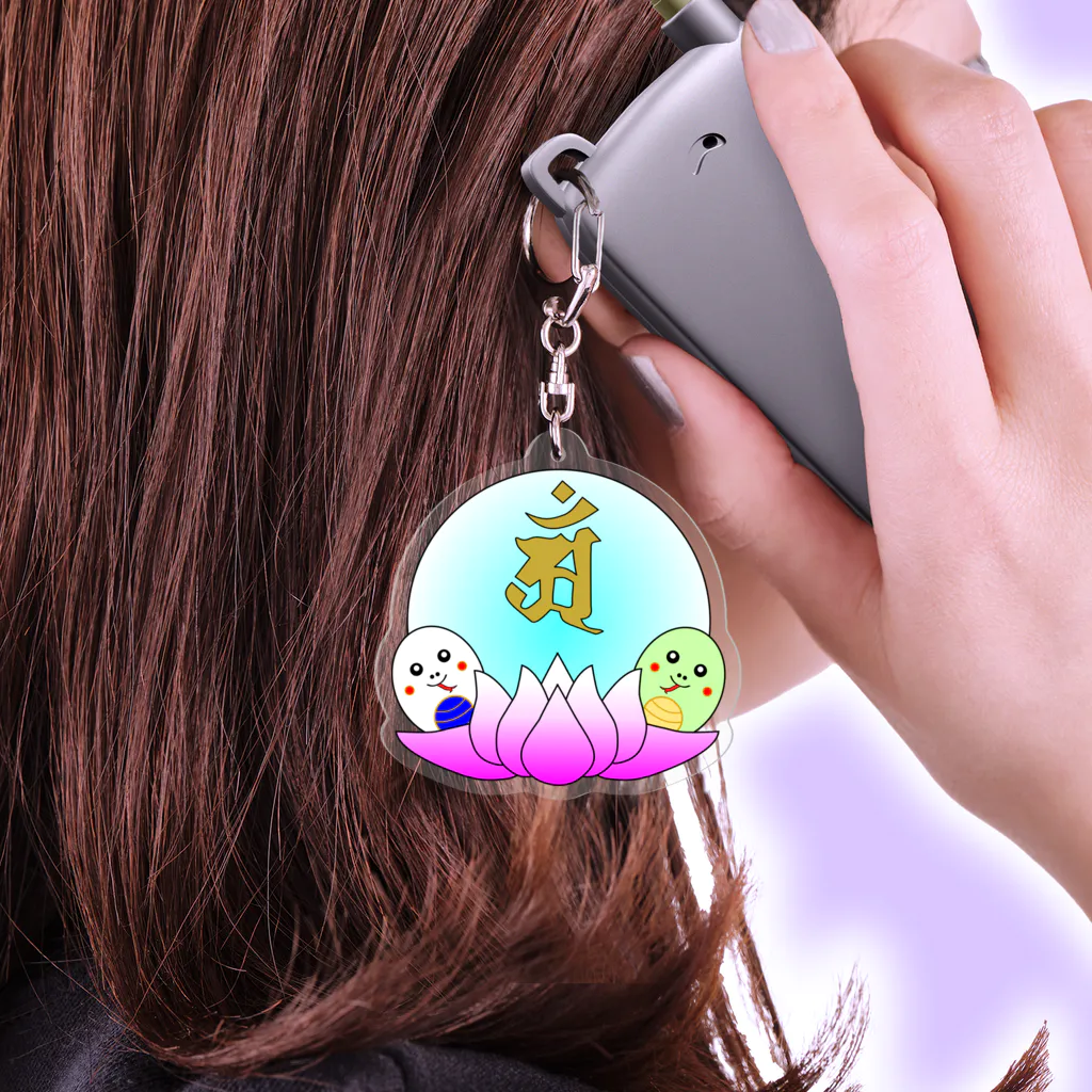Yuko’ｓ Galleryの【開運祈願】巳年生まれ守護梵字アン Acrylic Key Chain