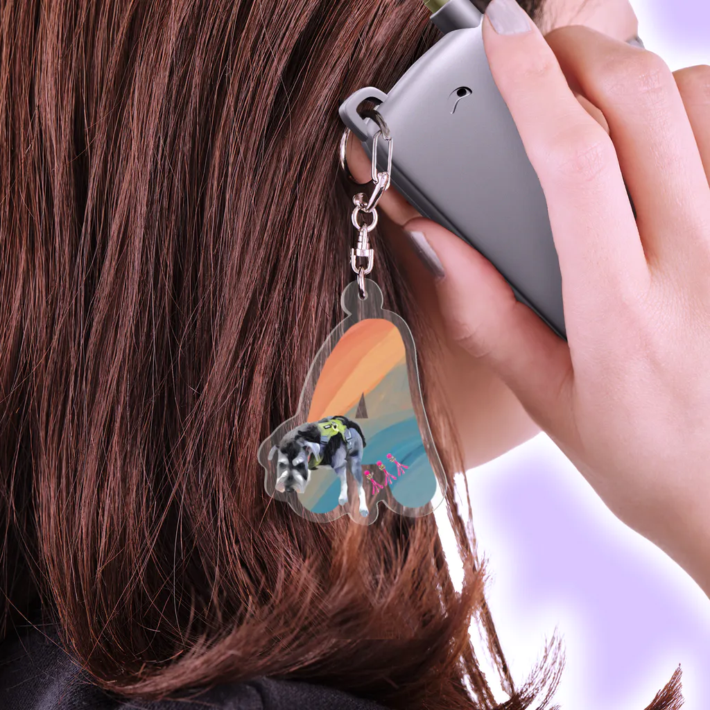 バーニーズマウンテンドッグのダンロのabby Acrylic Key Chain