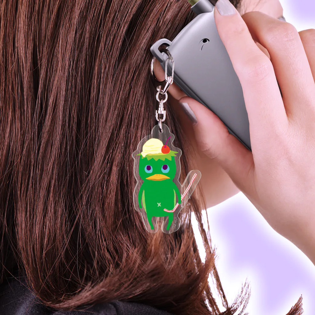 おばけ商店のおばけキーホルダー＜クリームソーダになりたい河童＞ Acrylic Key Chain