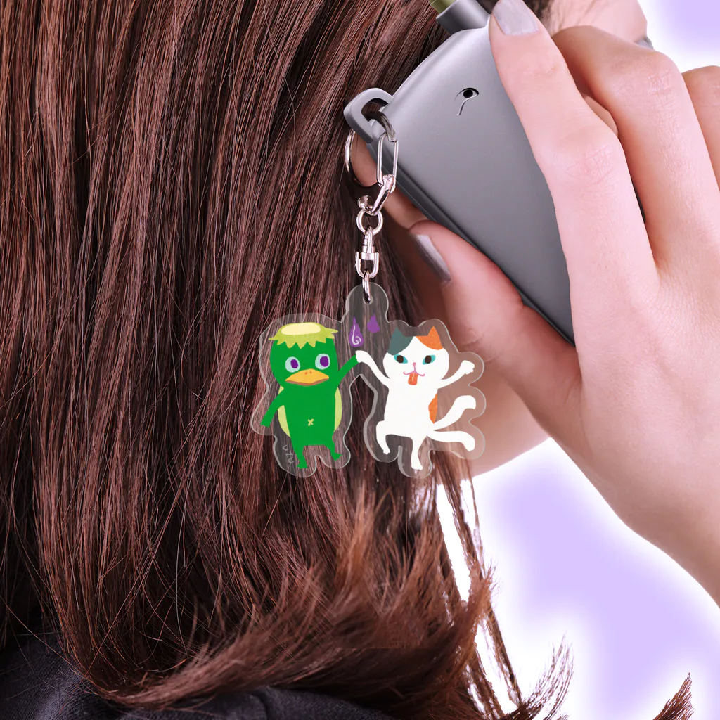おばけ商店のおばけキーホルダー＜河童と猫又＞ Acrylic Key Chain