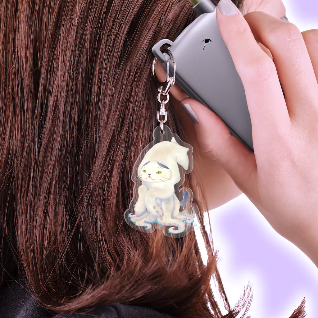 oba:obaのイカサマネコ Acrylic Key Chain