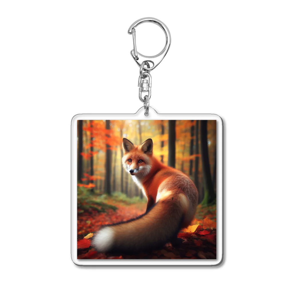 終わらない夢🌈の秋の森のキツネ🦊 Acrylic Key Chain