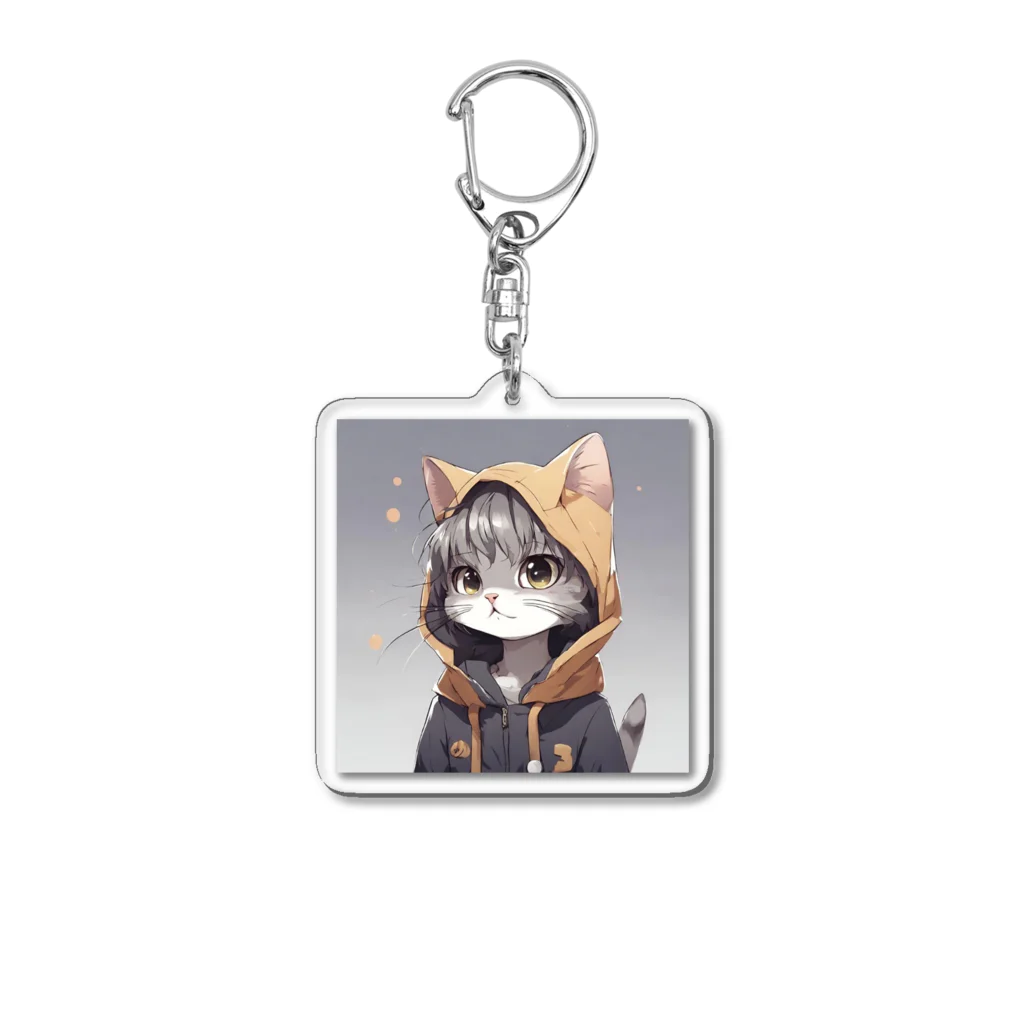 陽だまりshopのパーカー猫 Acrylic Key Chain