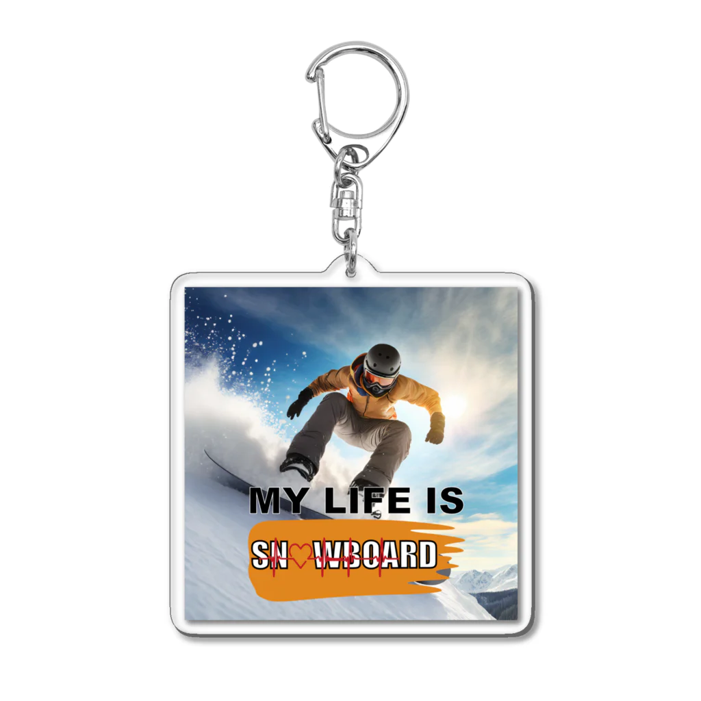 ArtDesignWorksのスノーボードスポーツ Acrylic Key Chain