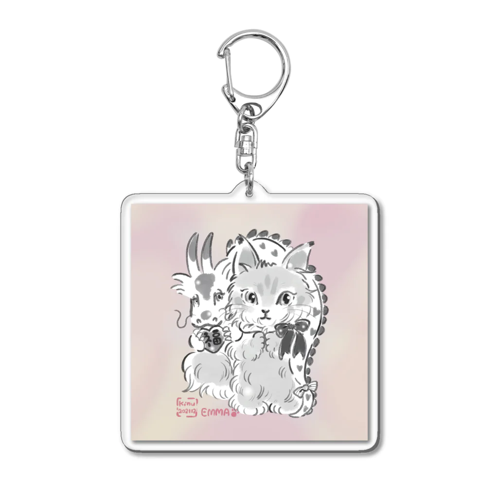 猫のきぬくんのお店の干支EMMA Acrylic Key Chain