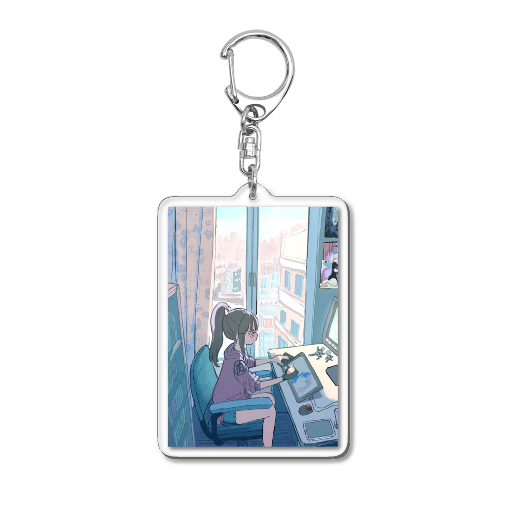 肉斬り包丁のインターネッツお絵描きマン Acrylic Key Chain